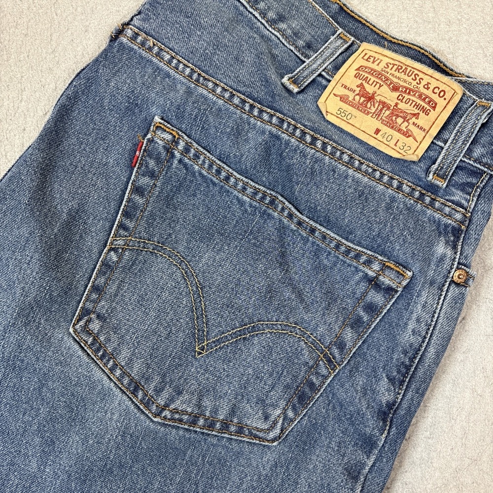 Y2K Levi's 550 Jeans‎ Mens 40x32 Blue Medium Wash Relaxed Tapered Leg Denim VTG
